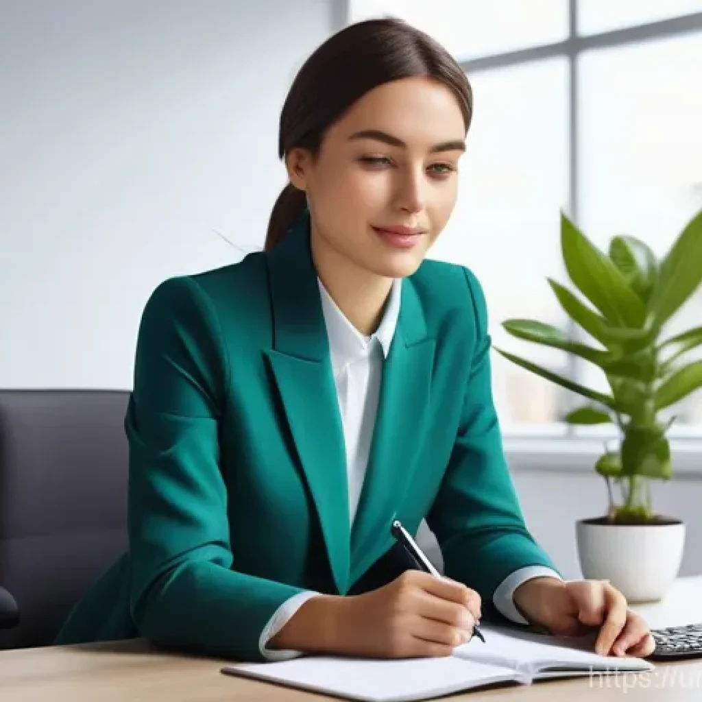 색상에 따른 작업 성과 차이 - Productive Workspace: Focused Energy**

A bright, modern office space bathed in natural light. A you...