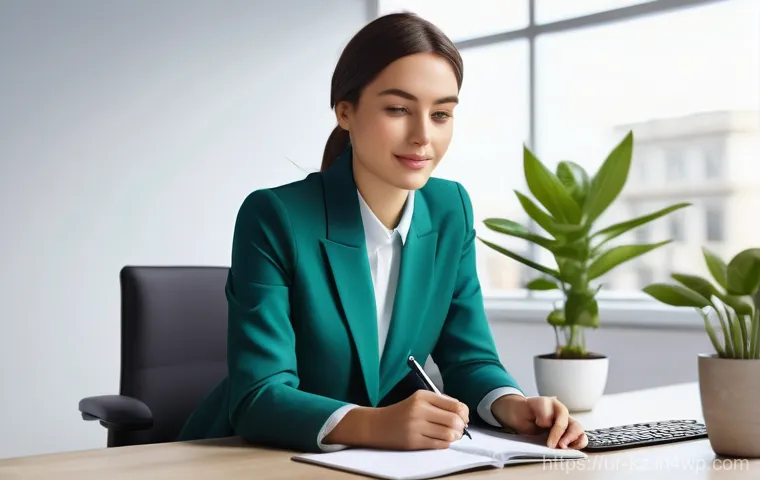 색상에 따른 작업 성과 차이 - Productive Workspace: Focused Energy**

A bright, modern office space bathed in natural light. A you...