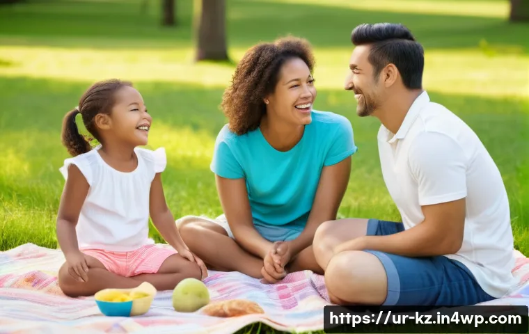 컬러 팔레트를 통한 브랜드 이미지 형성 - **Prompt:** A serene and heartwarming scene featuring a young family enjoying a sunny day outdoors. ...